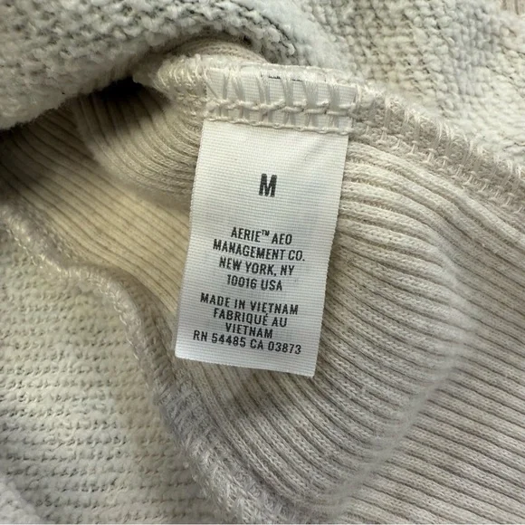 Aerie Good Vibes Oversized Green Camo Sweatshirt Split Hem Women’s Medium - Picture 10 of 12